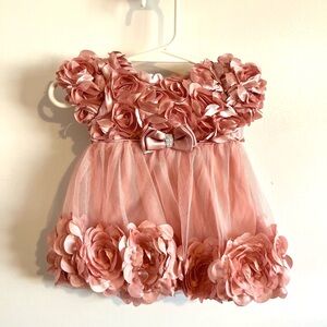 Elegant Pink Floral Kids Dress